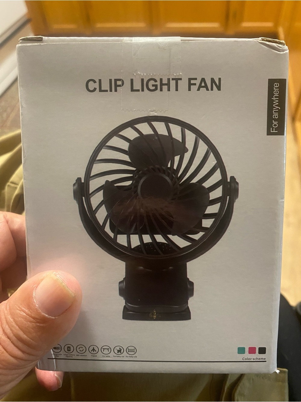 Clip Light Fan - Black Portable Clip-On Fan